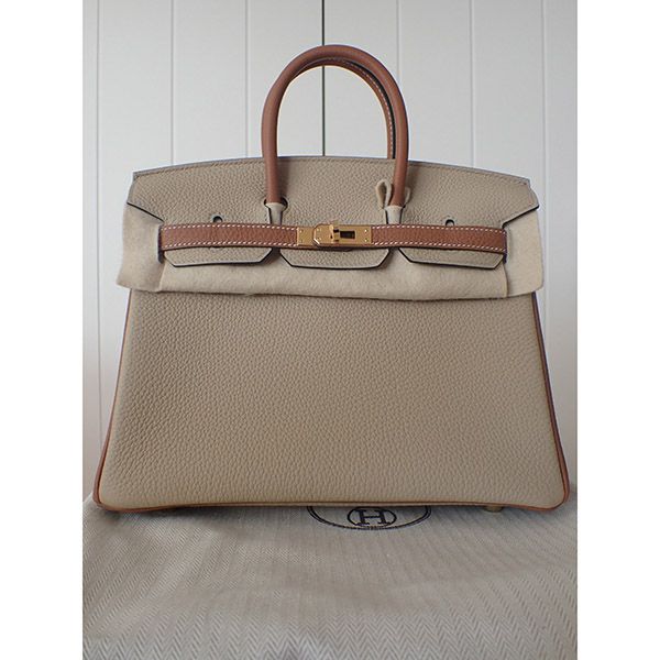 エルメス バーキン25 コピー ハンドバッグ トレンチ/ゴールド